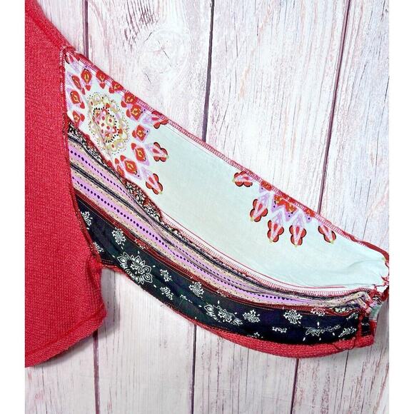 We The Free Free People Blossom Waffle Thermal Top Salmon Color Size Small - Picture 8 of 13